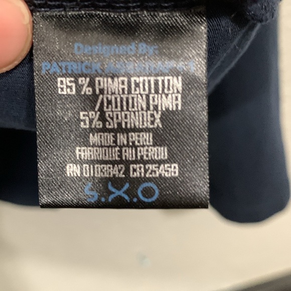 Patrick Assaraf Deep Navy Pima Cotton Stretch Long Sleeve T-Shirt size L - Picture 4 of 9